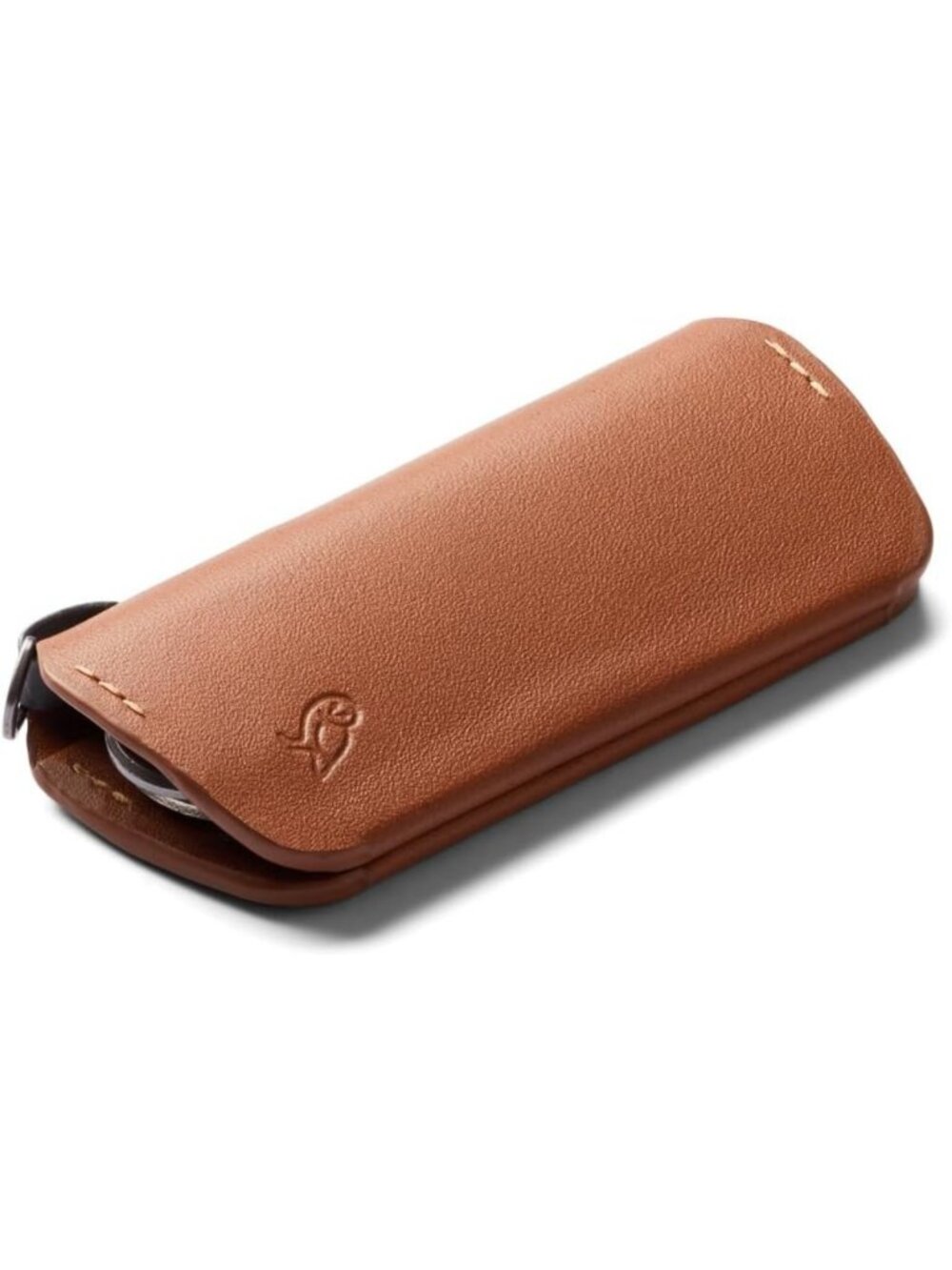 Slim Leather Key Cover Organizer - Stylish Caramel Key Holder for Easy Access
